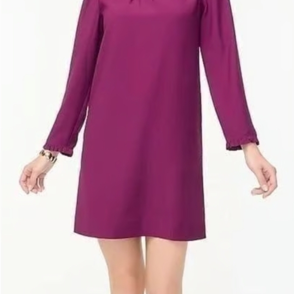 J. Crew Long Sleeve Magenta Dress